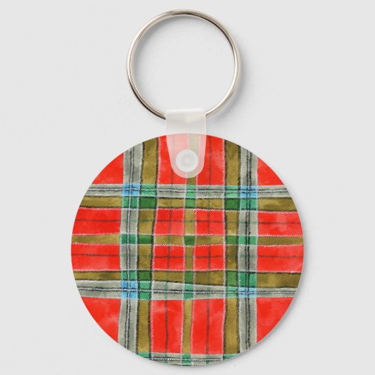 Porte-clés MAC BAIN TARTAN Porte - clé rond en aluminium (Verso)