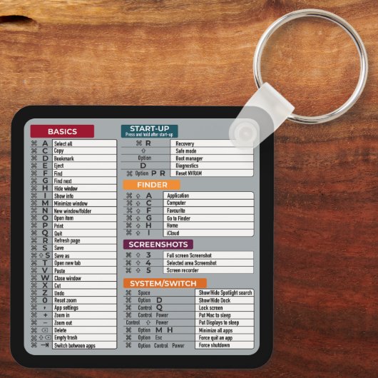Porte-clés mac raccourci macos ordinateur geek technologie ap (Verso)
