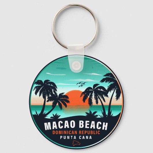 Porte-clés Macao Beach Dominicaine Sunset Souvenir 60s (Recto)