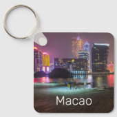 Porte-clés Macao Casino Skyline Panorama Chine Nuit (Recto)