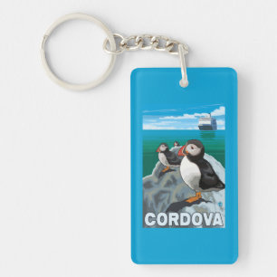 Porte-clés Macareux et bateau de croisière - Cordova, Alaska