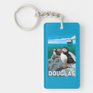 Porte-clés Macareux et bateau de croisière - Douglas, Alaska