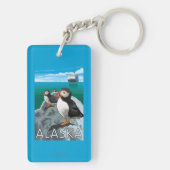 Porte-clés Macareux observant un bateau de croisière (Dos)
