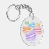 Porte-clés macarons arc-en-ciel pastel (Devant gauche)