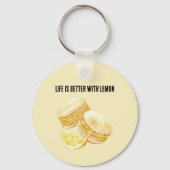Porte-clés Macarons Jaune Citron (Recto)