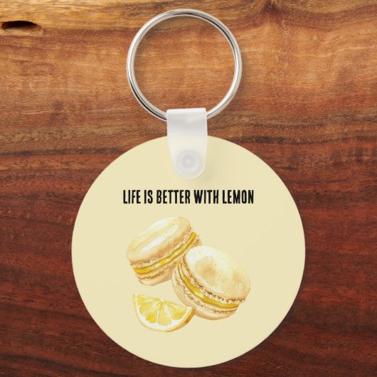 Porte-clés Macarons Jaune Citron (Recto)