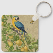 Porte-clés Macaw Blue Jaune Tropical Jungle Antique (Dos)