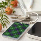 Porte-clés MacDonald tartan bleu vert plaid (Devant droit)