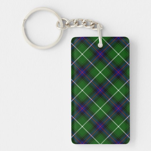 Porte-clés MacDonald tartan bleu vert plaid (Devant)