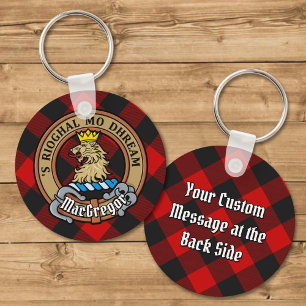 Porte-clés MacGregor Crest sur Rob Roy Tartan