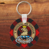 Porte-clés MacGregor Crest sur Rob Roy Tartan (Recto)