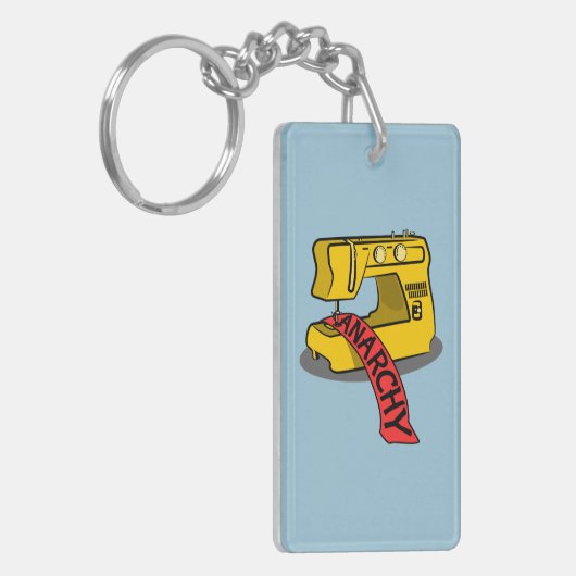 Porte-clés Machine à coudre jaune anarchie (Devant gauche)
