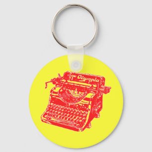 Porte-clés Machine à écrire rouge vintage