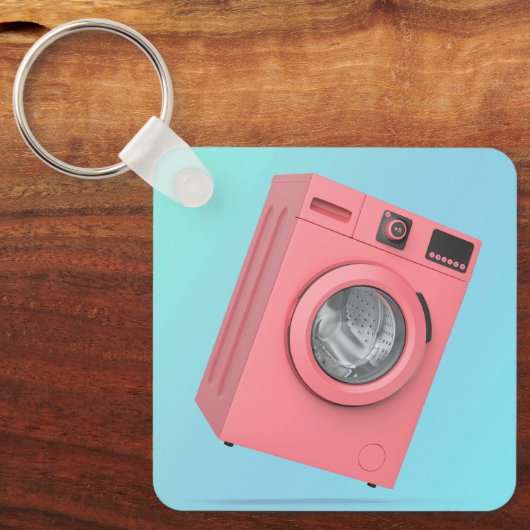 Porte-clés Machine à laver rose moderne (Recto)