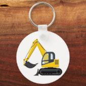 Porte-clés Machine de construction d'excavateur jaune et noir (Recto)
