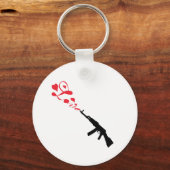 Porte-clés Machine Gun Love rouge (Recto)