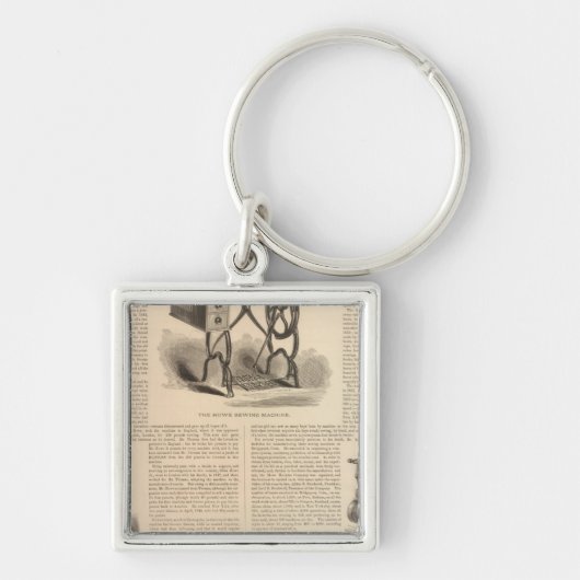 Porte-clés Machines à coudre Howe avec croquis de l'inventeur (Devant)