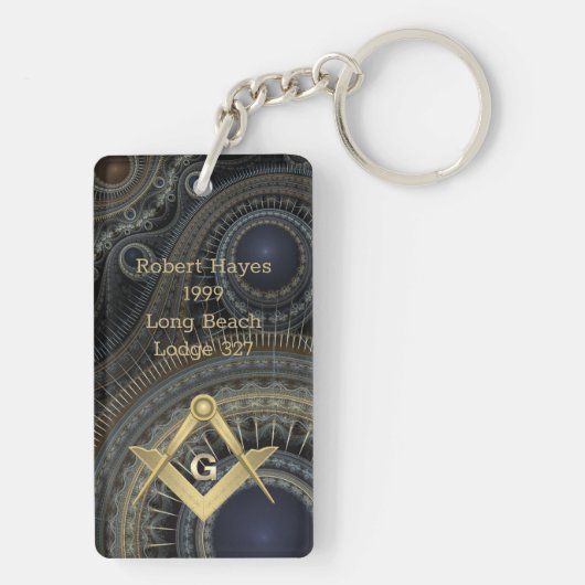 Porte-clés maçonnique monogrammé fractal (Dos)