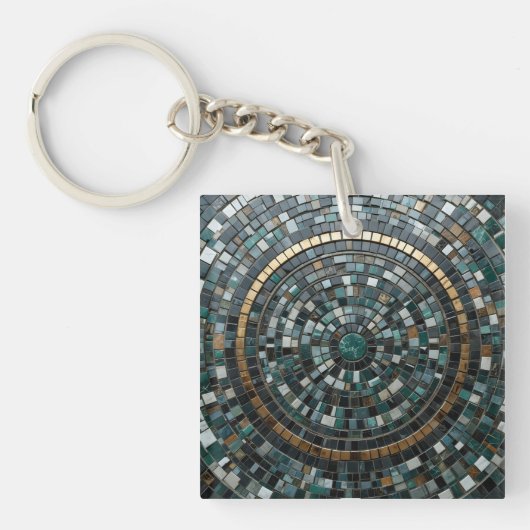 Porte-clés Macro murale en mosaïque circulaire de luxe (Devant)