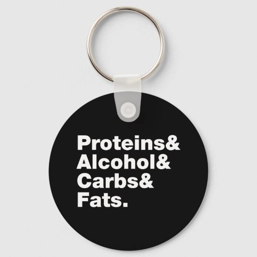 Porte-clés Macronutriments. Protéines & Alcool & Carbes & Gra (Recto)