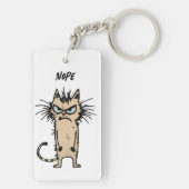 Porte-clés Mad Messy Cat Dessin Sarcastique Phrase Sac Charme (Dos)
