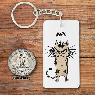 Porte-clés Mad Messy Cat Dessin Sarcastique Phrase Sac Charme