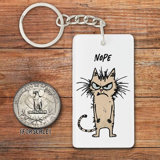 Porte-clés Mad Messy Cat Dessin Sarcastique Phrase Sac Charme