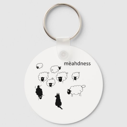 Porte-clés Mad Sheep faisant un troupeau à la main mouton noi (Recto)