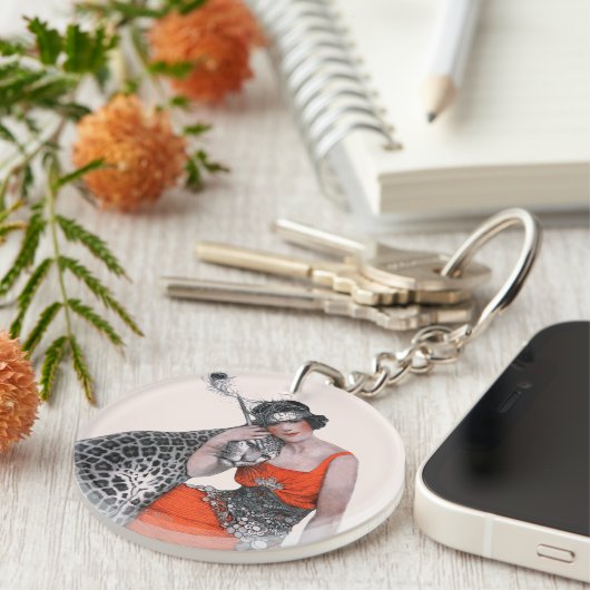 Porte-clés Madame et léopard (Devant droit)