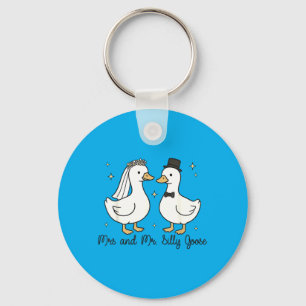Porte-clés Madame et Monsieur Silly Goose Fête de Mariage Drô