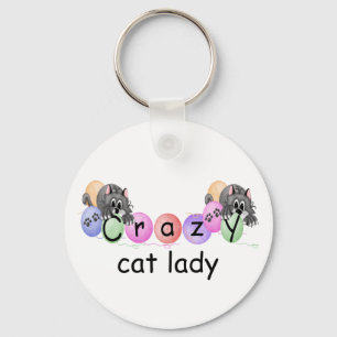 Porte-clés Madame folle de chat
