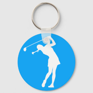 Porte-clés Madame Golfer Silhouette Keychain Blue