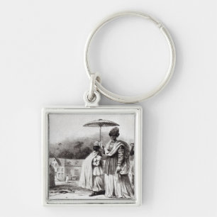 Porte-clés Madame portant l'enfant au baptême