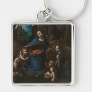 Porte-clés Madone des Rochers, Vierge Marie, Jésus, Jean