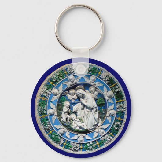 PORTE-CLÉS MADONNA AVEC ENFANT ET ANGELS (Recto)
