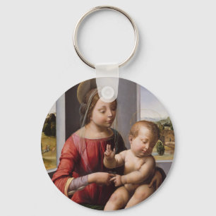 Porte-clés Madonna & Enfant avec Jean Baptiste