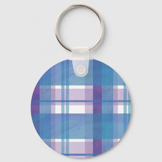 Porte-clés Madras Plaid Blue et Purple (Recto)