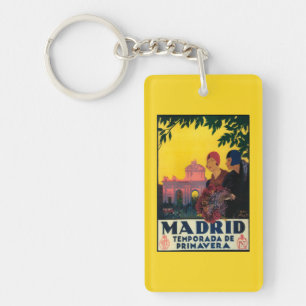 Porte-clés Madrid en affiche promotionnelle de voyage de
