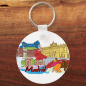 Porte-clés Madrid, Espagne Cité mondiale célèbre (Recto)