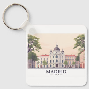 Porte-clés Madrid Espagne Palais Royal Pastel Voyage Design
