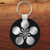 Porte-clés Maeda Clan Kamon Argent Chrome (Recto)