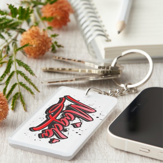 Porte-clés Magda Heart Splash Graffiti (Devant droit)