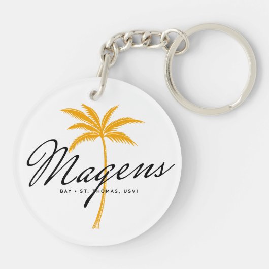 Porte-clés Magens Bay St Thomas USVI Palmier minimal (Dos)