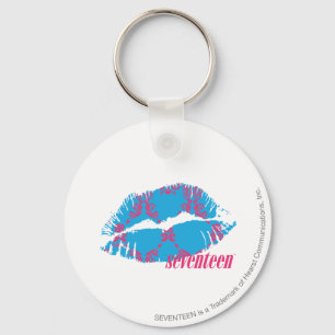 Porte-clés Magenta-Aqua de damassé