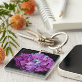 Porte-clés Magenta et turquoises hydrangeas meilleure tante j (Devant Droit)