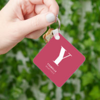 Magenta Moderne Monogramme Nom tendance