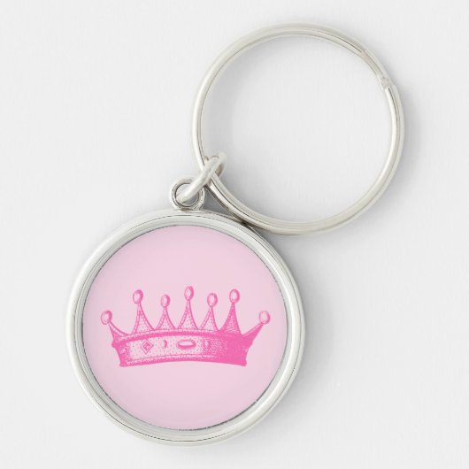 Porte-clés Magenta Princess Crown sur Arrière - plan rose (Devant)