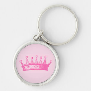 Porte-clés Magenta Princess Crown sur Arrière - plan rose