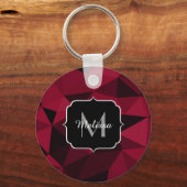 Porte-clés Magenta rose rouge noir géométrie motif Monogramme (Recto)