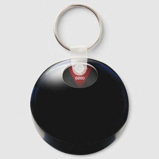 Porte-clés Magic 8 Ball dit, "Outlook est bon" (Recto)